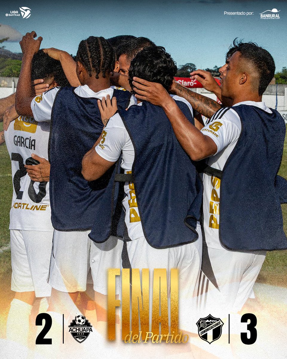 CremasOficial's tweet photo. 🏁 FINAL DEL PARTIDO

Deportivo Achuapa (2) 🆚 Comunicaciones FC (3)

Presentado por: @banruralgt 

#VamosCremas | #Clausura2026 https://t.co/Eg5irbQV8t