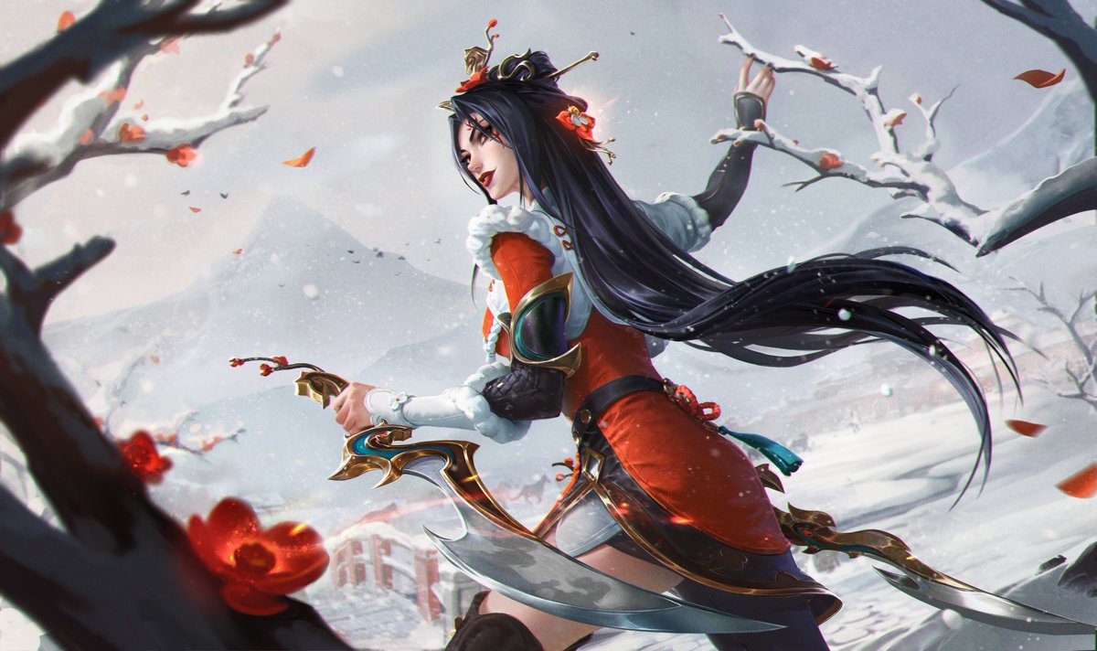 BessWisty's tweet image. Kat might be on a tree looking down to Yasuo, while he looks up to her. And both splash arts have them younger holding hands, as a "nod to the past" I think.
