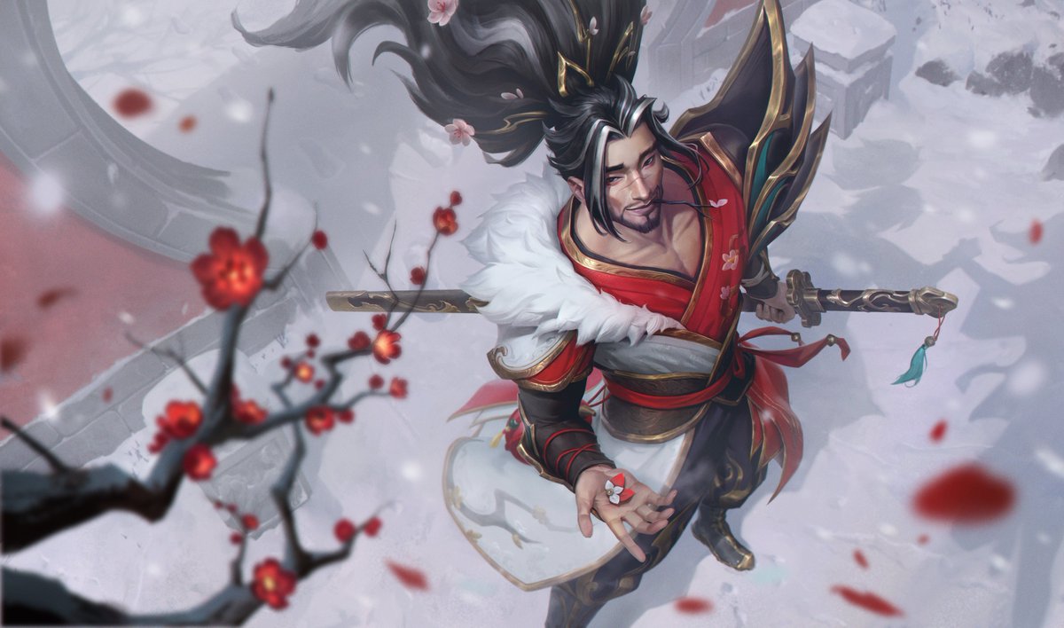 BessWisty's tweet image. Kat might be on a tree looking down to Yasuo, while he looks up to her. And both splash arts have them younger holding hands, as a "nod to the past" I think.