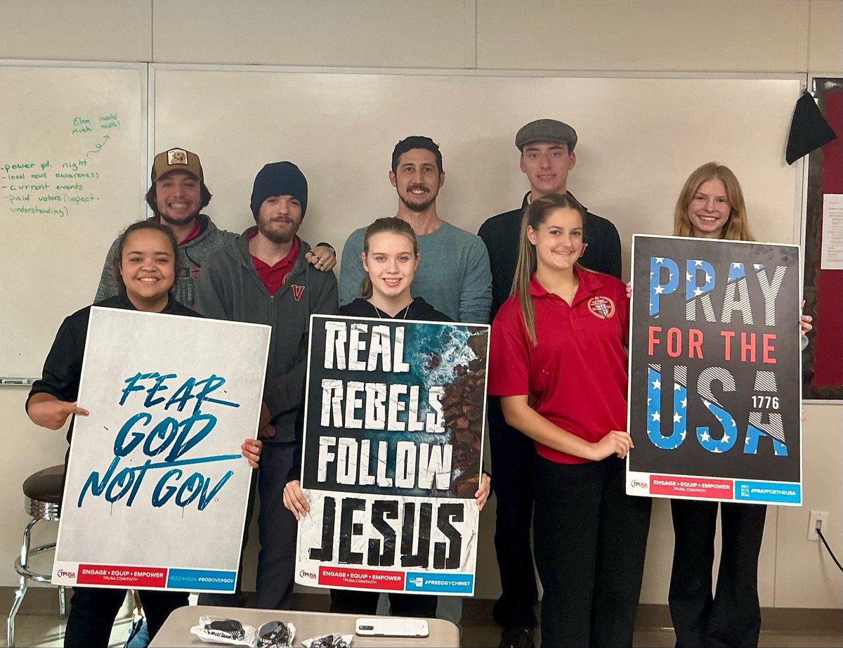 Far West is thrilled to welcome Victory Christian Academy to the Club America family!! ❤️🤍💙 These <a href="/tpusastudents/">TPUSA Students</a> bring passion, commitment, and a smile to every meeting. Their fearlessness is contagious!! #GodOverGov #freedom #tpusafaith #FathOverFear