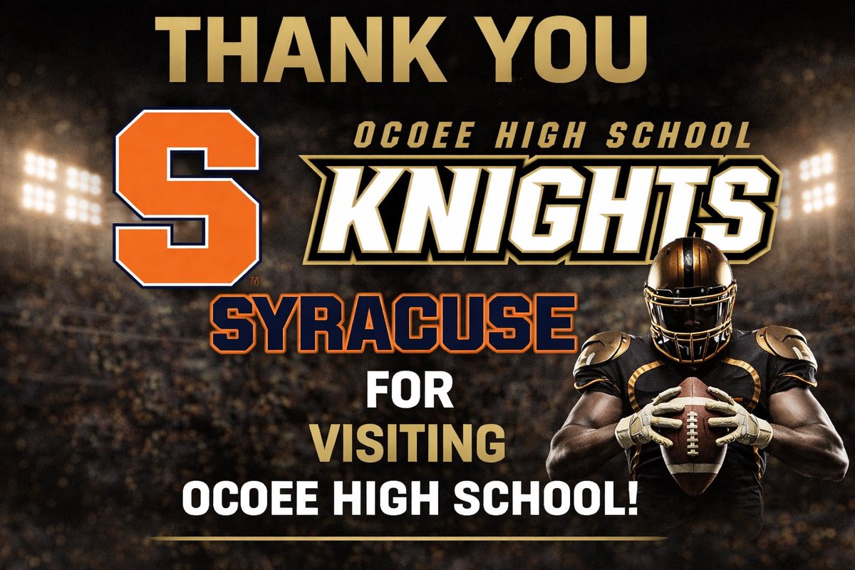 RecruitOcoeeFB's tweet photo. Thank you @CuseFootball 
Tommy Caporale for coming out to recruit @OcoeeFootball @RecruitOcoeeFB. And congrats to @CorneliusLaney1 on your offer. 
#300 #FEE #knightsoutlightsout
#qualityoverquantity https://t.co/uzHZ7LIqkI