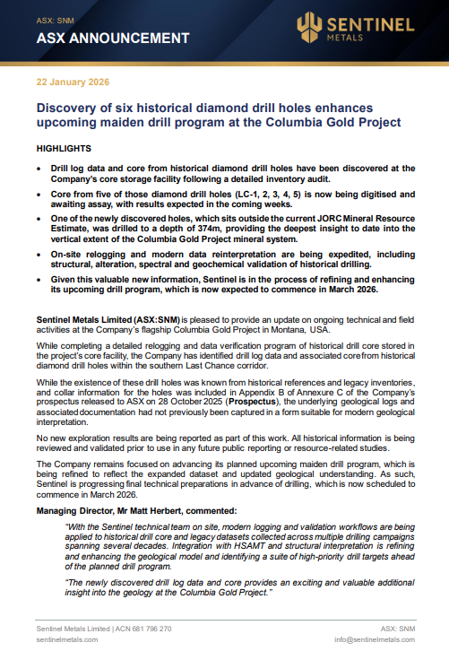 Sentinel Metals tweet media