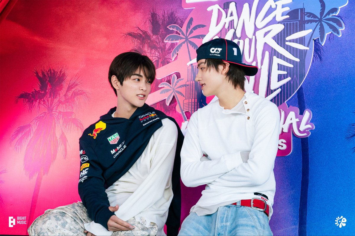 Kxonho's tweet image. was just trying to snag a cute solo pic but guess who decided to photobomb? 🙄 he totally thinks he’s the star of the show! but honestly, me and sean look so fire together, can’t even be mad. mmm… if you say we’re your favorite pair and i might share some redbull with you!