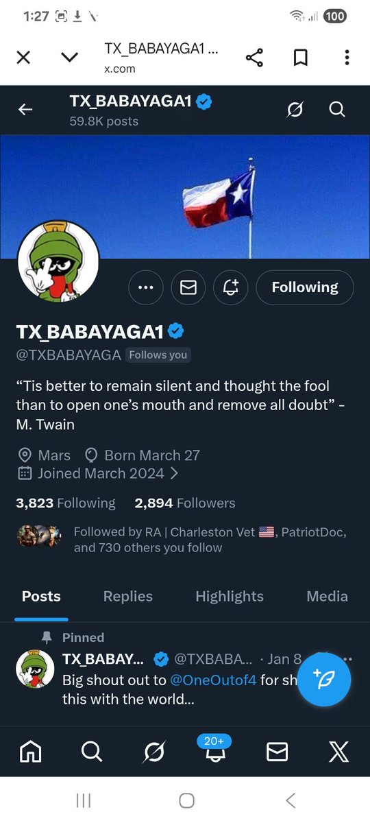 Just 106 needed for this patriot to hit the 3k mark, connects back 
<a href="/TXBABAYAGA/">TX_BABAYAGA1</a> 
F&amp;R
💪🫶💯🇺🇸