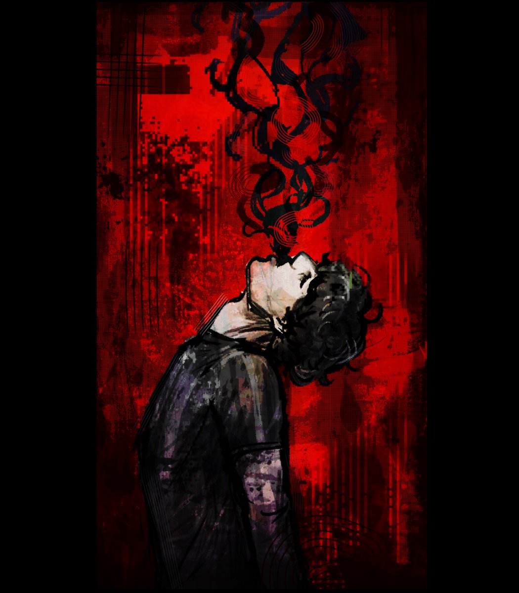 zombieby3rs's tweet image. my strange obsession of drawing will byers suffering in red