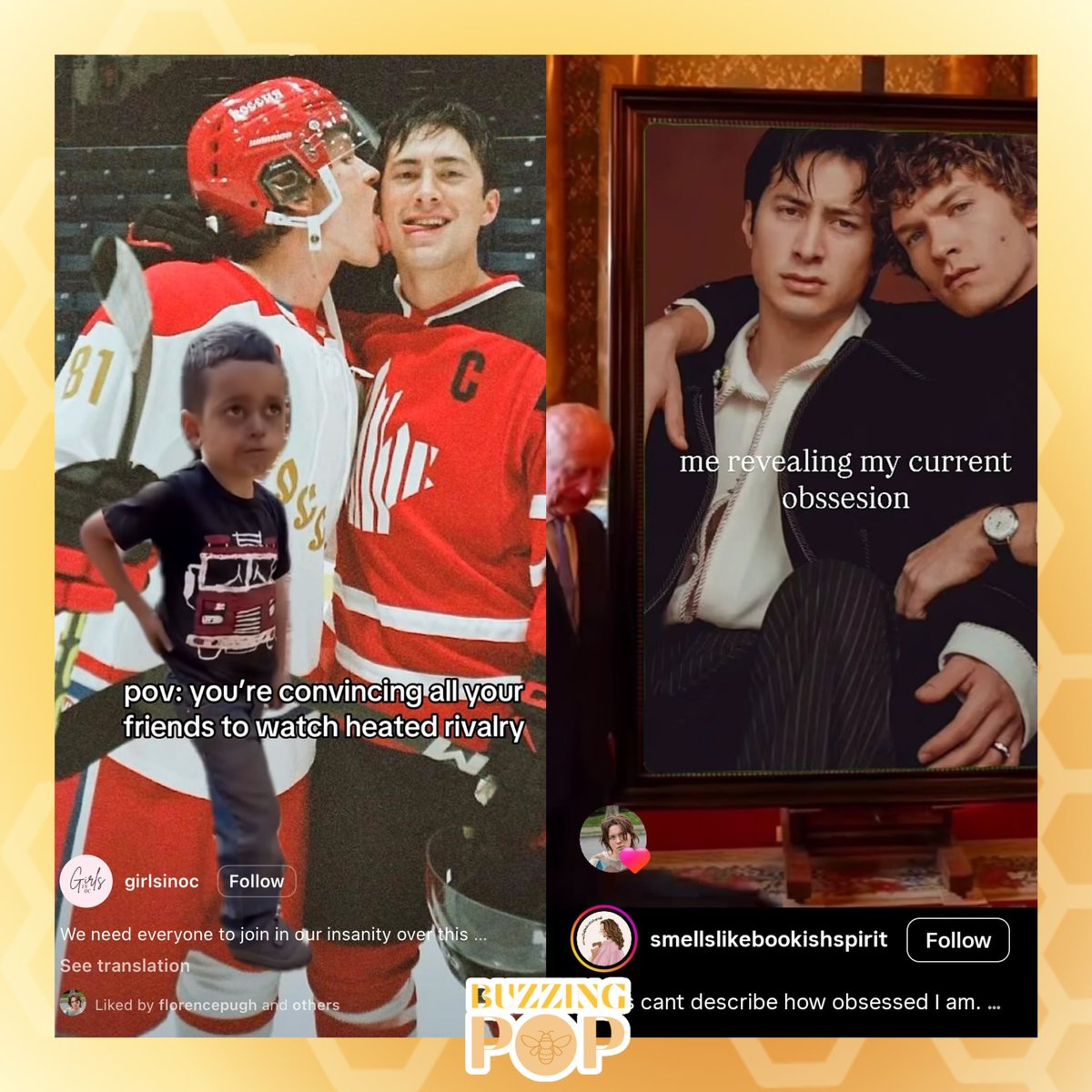 Florence Pugh shows support for ‘Heated Rivalry’ by liking posts about the series.