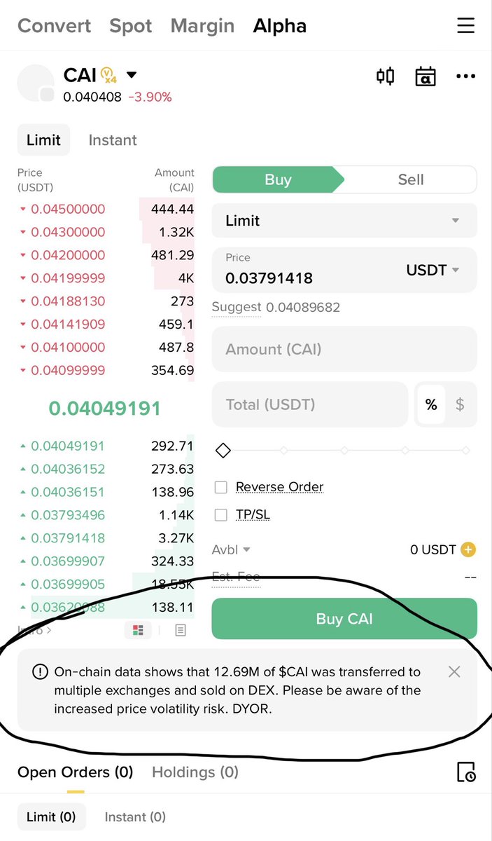 <a href="/CharacterXAI/">CharacterXAI</a> So <a href="/kucoincom/">KuCoin</a> and <a href="/binance/">Binance</a> alpha actually listed this scam of a project,  and then the team move token and sold on exchanges which brought about the screenshot warning exchange users but yet the token is not delisted 

<a href="/CharacterXAI/">CharacterXAI</a> team are known scammers, the app which is the