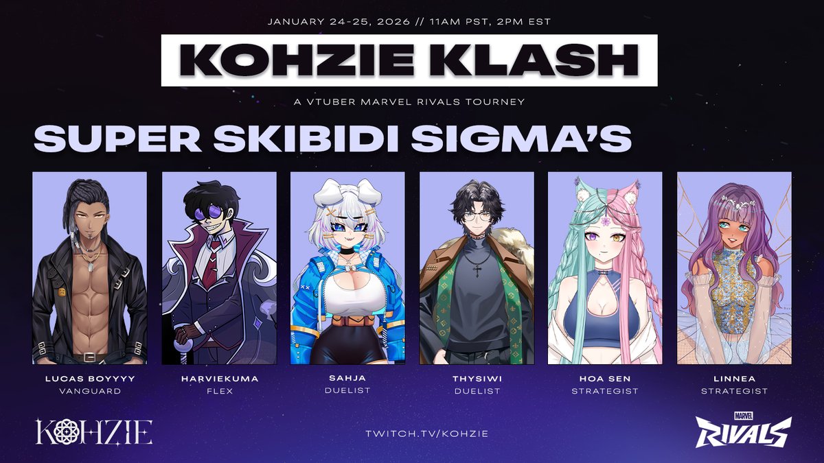 Presenting Team Skibidi Sigma's

<a href="/SahjaVT/">SAHJA 💙⚙️</a> 
<a href="/ThineSirius/">ThySiwi ✨☀️</a> 
<a href="/Lucas_boyyyy/">🦧ルーカス</a> 
<a href="/harviekuma/">Harviekuma</a> 
<a href="/LinneaVT_/">LinneaVT ☆ENVTUBER☆ 🧚‍♀️💜</a> 
<a href="/notHoa_Sen/">Lotus🪷 ✨</a>