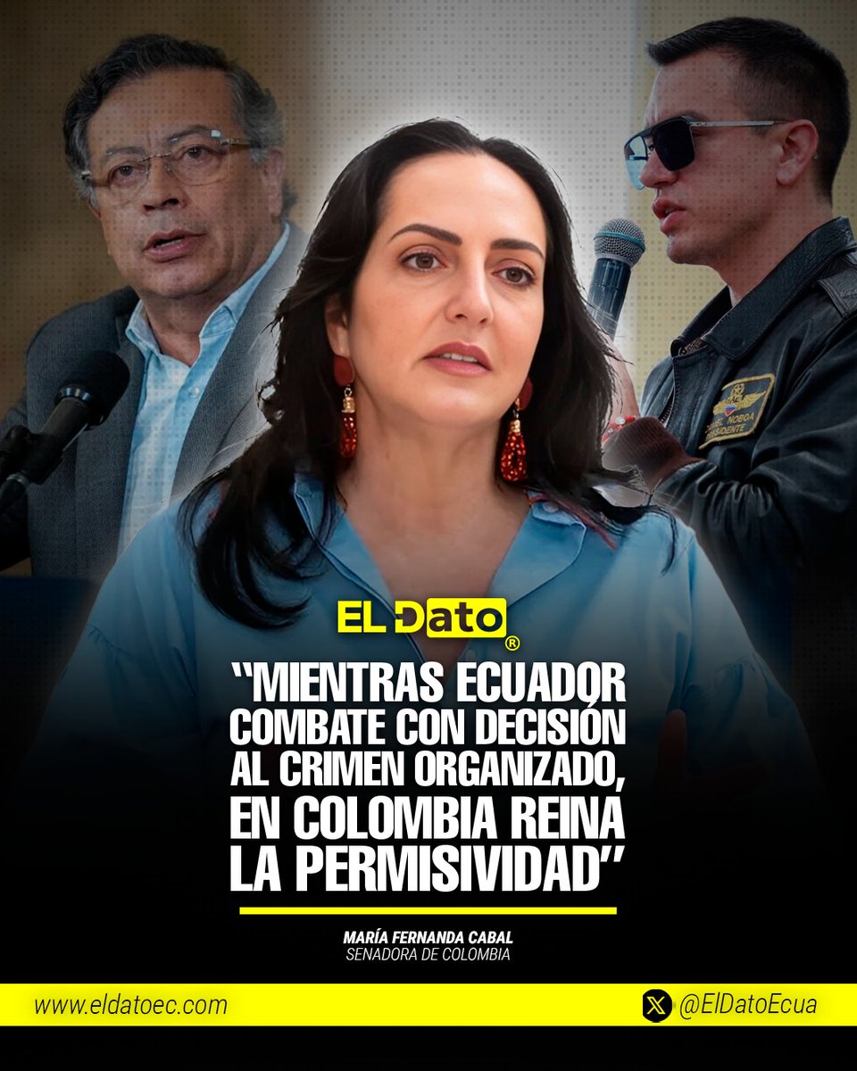 ‼️#URGENTE| La senadora colombiana maría fernanda cabal afirmó que mientras Ecuador enfrenta al crimen organizado, en Colombia hay permisividad y falta de acciones reales contra los grupos ilegales en la frontera, las consecuencias terminan afectando a ciudadanos Ecuatorianos.