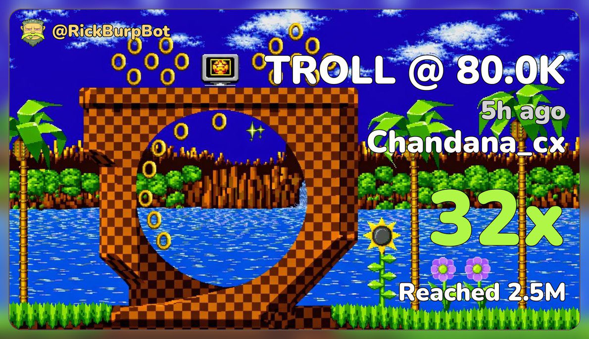 HopiumArcade's tweet image. $TROLL has been sending after it was found at 80k in Hopium Arcade earlier today.

It just hit 32x after reaching an All Time High of 2.5 million mc!

Let’s goo

0x27a2A106C58CBC39028551bCe8F6Ec55AE864444