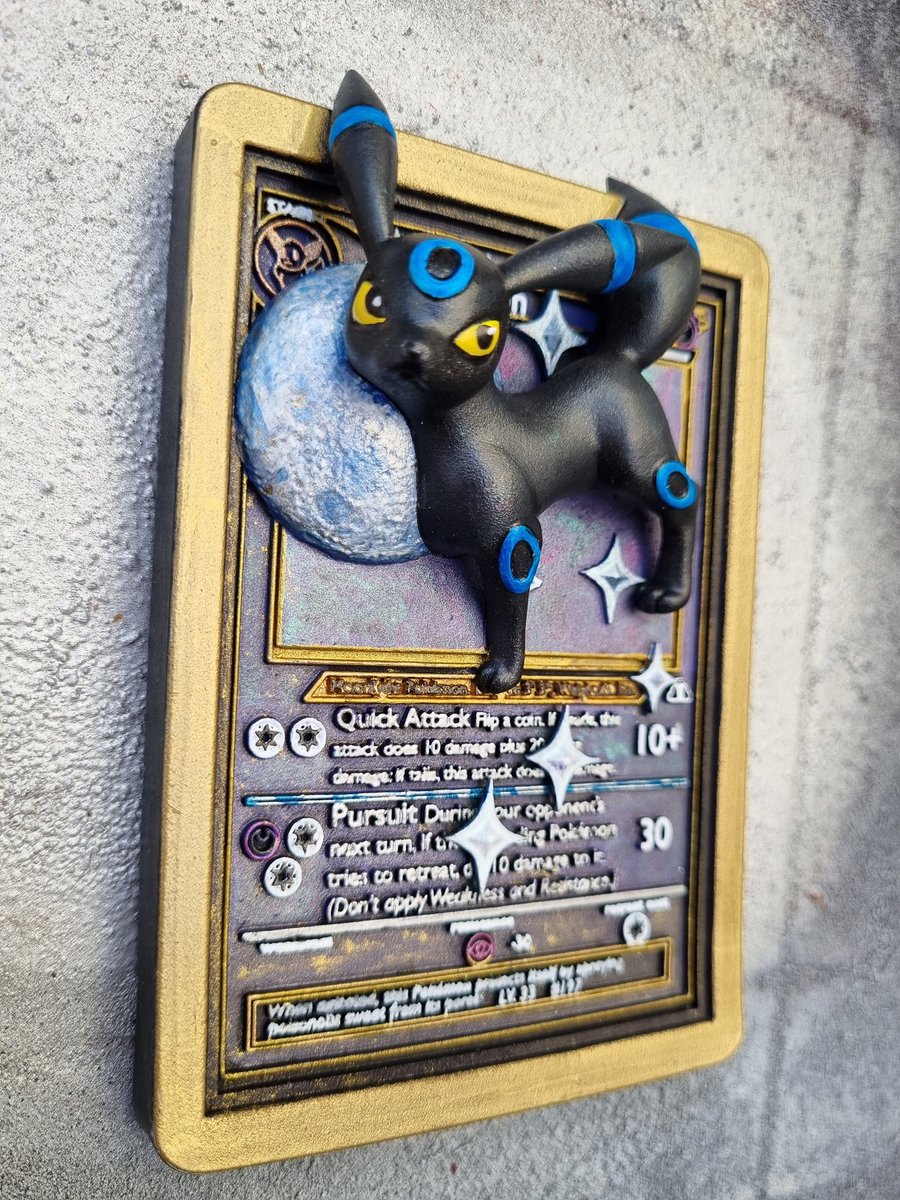 EmporioWars's tweet image. Carta Pokemon de Umbreon Shiny, terminada. Pinturas #greenstuffworld 3D printing #anycubic.