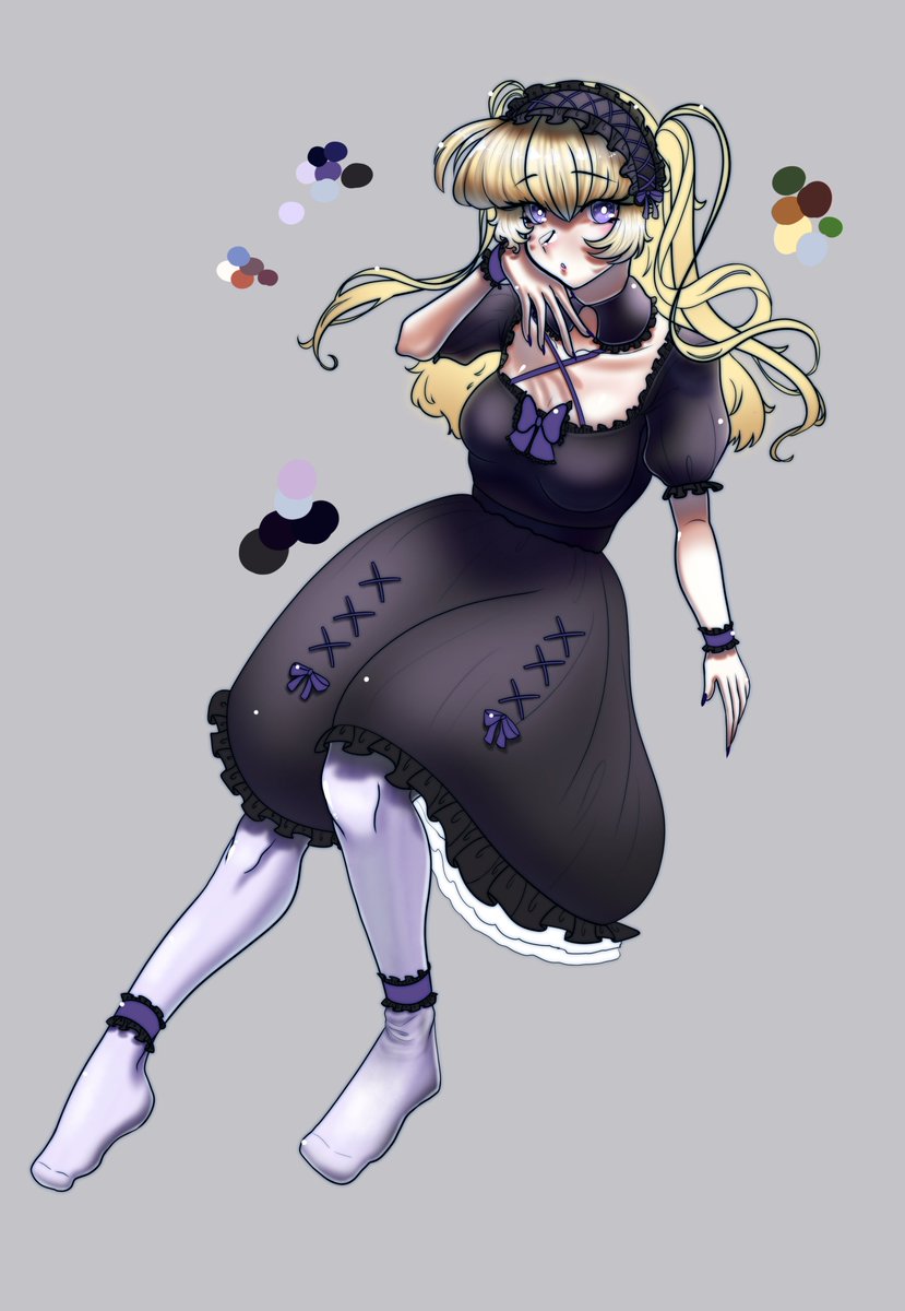 Not yet finished yet with neither the character or the background, but here is an update to the WIP!! Managed to get some coloring and shading done on stream today!! ^^