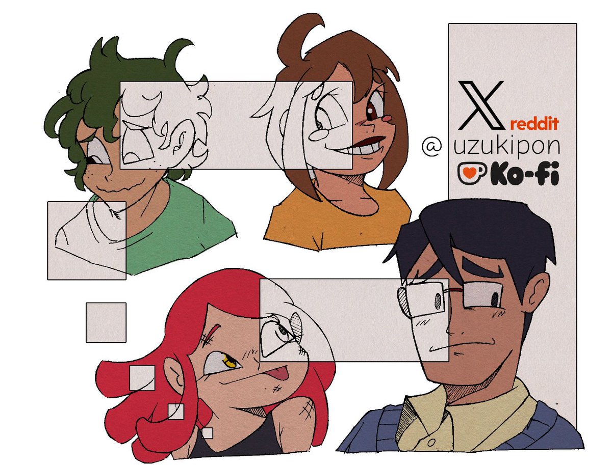 uzukipon's tweet photo. I don't know how to network or connect with other artists here, so I'm just gonna wing it! (I will apologize later if I end up annoying anyone with my rip-offs, heh.)

Anyhoo... Here's Izuku, Ochaco, Mei, and Tenya based on My Super Hero School by @Pix11_4k! https://t.co/U4zWjkZb1k