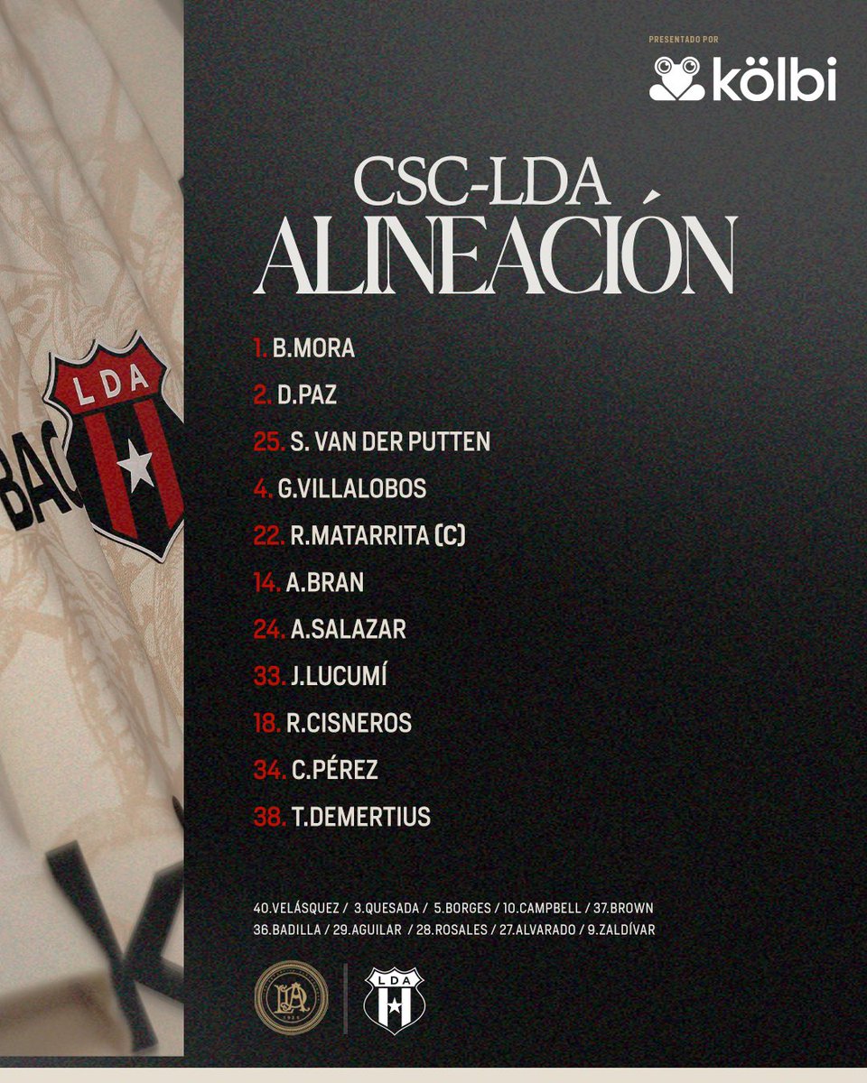 ldacr's tweet image. 📋 𝘼𝙎𝙄 𝙁𝙊𝙍𝙈𝘼𝙉 𝙇𝙊𝙎 𝙇𝙀𝙊𝙉𝙀𝙎 🚨

❗️Alexis Gamboa y Fernando Piñar presentan lesiones musculares.

🐸 @kolbi_cr