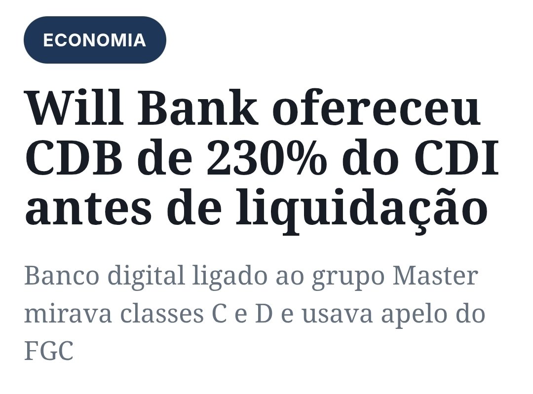 genicleito's tweet photo. Vale ressaltar que CBDs de bancos confiáveis são uma das melhores opções de investimento em renda fixa, porém podem existir ofertas “ótimos demais” e muito acima da taxa SELIC/CDI.
Sempre verifique a solidez da instituição antes de investir e procure boas fontes de aprendizado. https://t.co/XDTSAgM93b