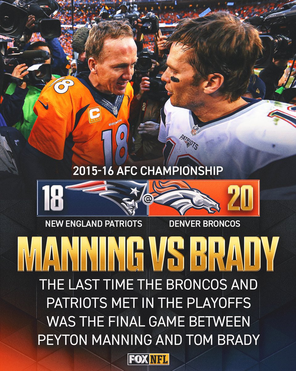 The last time we saw New England vs Denver in the playoffs, we got the final edition of Peyton Manning vs Tom Brady 🍿
Which team will advance to Super Bowl LX in the rematch on Sunday? 🔥