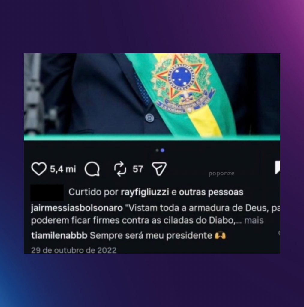 poponze's tweet image. Internautas descobrem que Milena, do #BBB26, apoiava Bolsonaro em 2022.