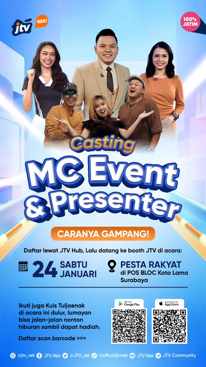 Yok ikuti casting, Sabtu 24 Januari 2026, di Pos Block Kota Lama Surabaya, pukul 10.0-22.00 WIB
#kotalama #surabaya #casting