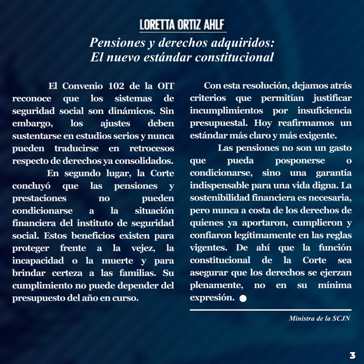 👴👩‍⚖️💰 Pensiones y derechos adquiridos: el nuevo estándar constitucional.

En mi columna de esta semana para El Universal (<a href="/El_Universal_Mx/">El Universal</a>), analizo un tema importante para la estabilidad de miles de familias en México: las pensiones frente a las reformas financieras. 

#SCJN