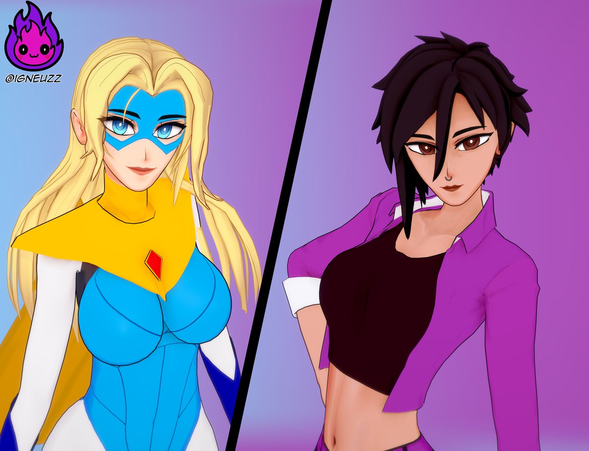 igneuzz's tweet image. DPH 1 - BB or Invisigal 
Blonde Blazer or Invisigal? Which one do you choose?

These waifus came from my suggestion box! link in my pinned post ~
#invisigal #BlondeBlazer #Dispatch