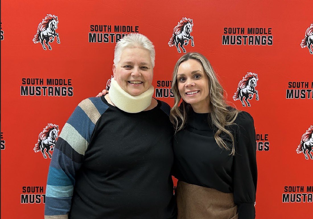 Congratulations to Mrs. Diana Stites, Educator of the Year (Educational Diagnostician), and Mrs. Rebecca Meyer, Employee of the Year (7th Grade Secretary). Could not Could not be more proud to work alongside you both! ❤️🖤