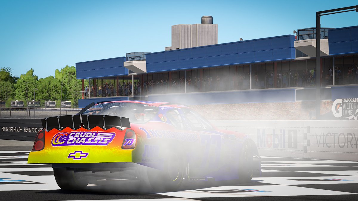 Win #5 for <a href="/JakeNichols73/">Jake Nichols</a> in the <a href="/WSSRCup/">World Series of Sim Racing</a> Series last week at Michigan in his <a href="/nokidhungry/">No Kid Hungry</a> and <a href="/SU2C/">Stand Up To Cancer</a> #73, Featuring <a href="/tiltify/">Tiltify</a>, <a href="/Americares/">Americares</a>, JWR Race Cars, and <a href="/CaudleChassis/">Caudle Chassis</a>. Can he do it again tonight at Indy?