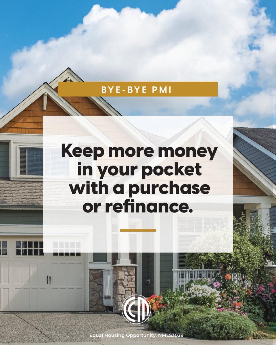 wikito's tweet image. PMI is an extra fee some buyers have to pay when they buy or refinance a home. Our Bye-Bye PMI program helps you skip that fee if your loan is 85% or less of your home’s value. That means more money stays with you! Read more: spr.ly/6019CmjuB