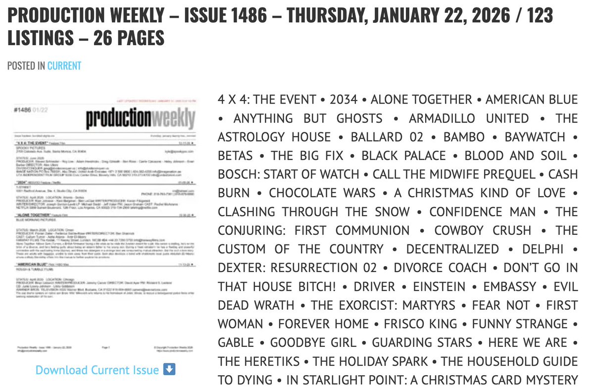 Production Weekly tweet media