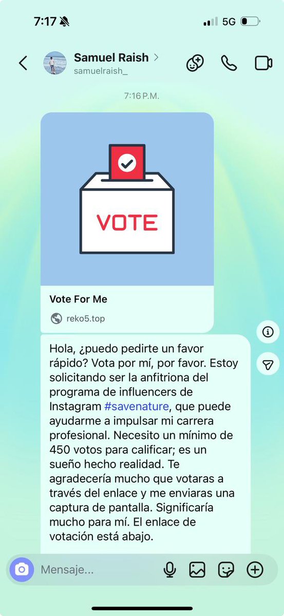 Si les llega este mensaje de mi cuenta o de cualquiera no entren, me hackearon mi cuenta