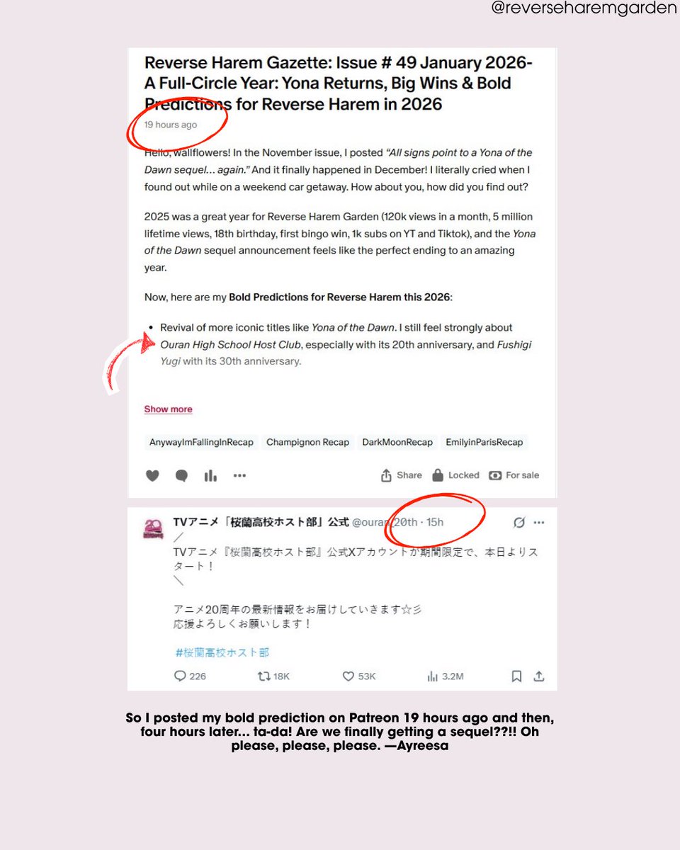 Ayreesa's tweet image. Freshest News: Ouran High School Host Club Anime Launches 20th Anniversary X Account reverseharem.blogspot.com/2026/01/freshe…