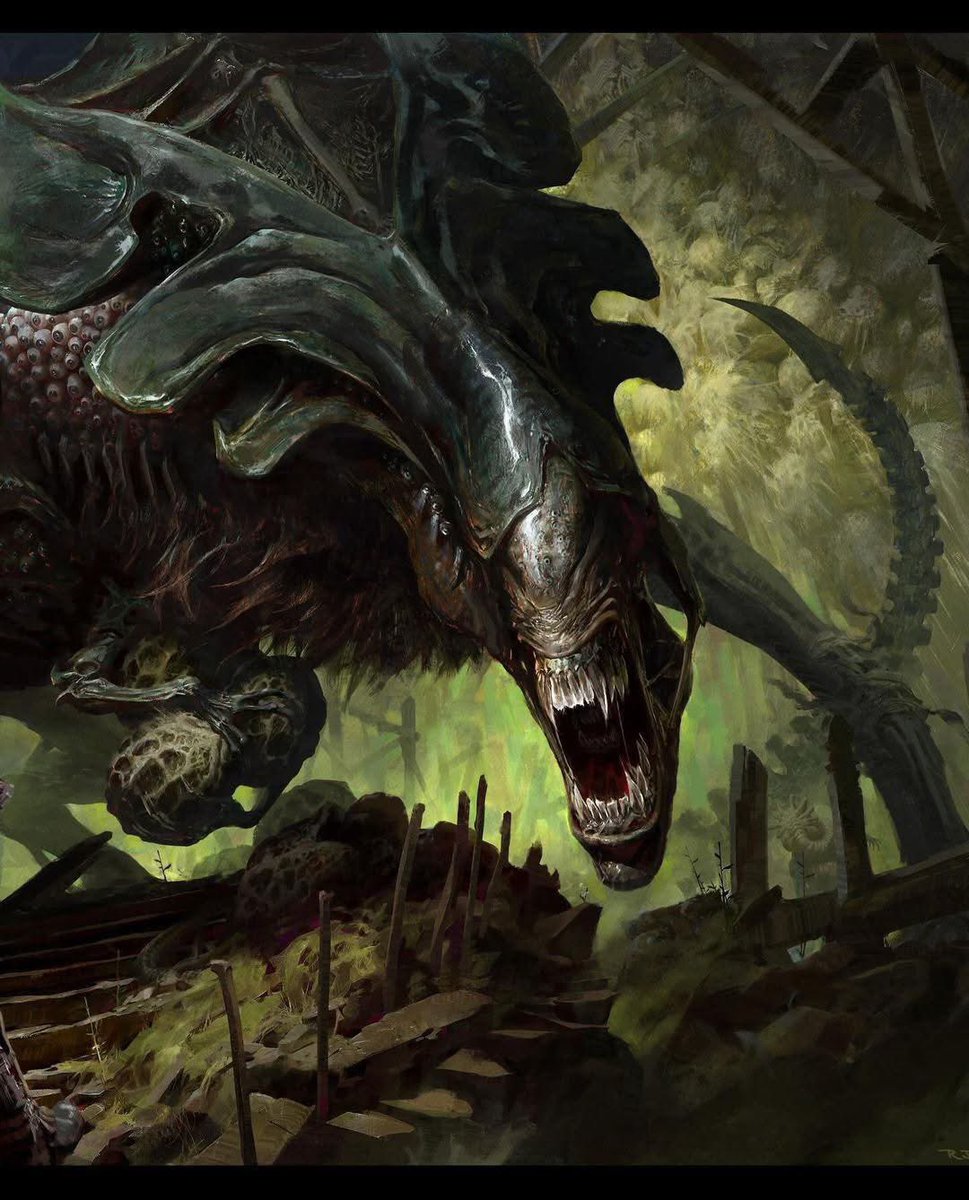 Alolikehalo's tweet image. The Hunter vs The Queen from the Cosmos

(Peep the giant facehuggers in the background)
By RJ Palmer