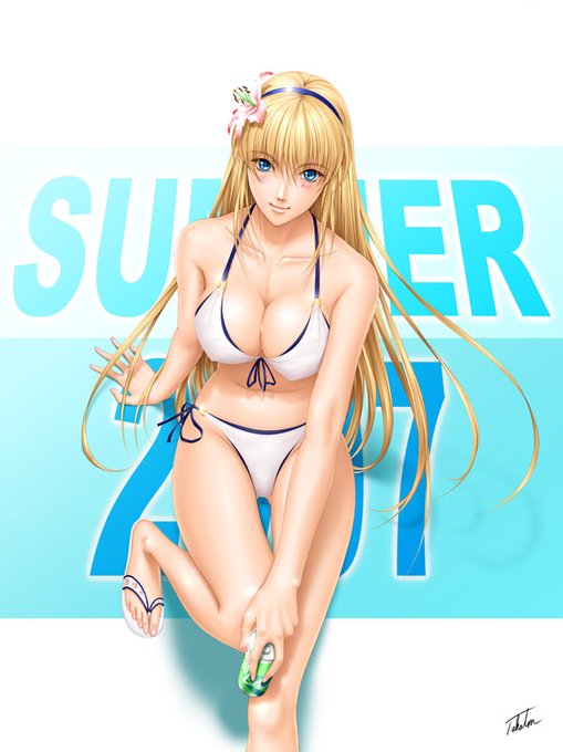 #くそ寒いので水着を貼る 
オリジナルキャラのフェリシアちゃんと、ロードス島戦記のディードリットどっちのキャラがいいかな?😏
どっちも脱衣仕様なので裸になるけどフェリシアちゃんの方は今までに一度も公開した事が無い…
寒すぎてまたしもやけが悪化中…😣 