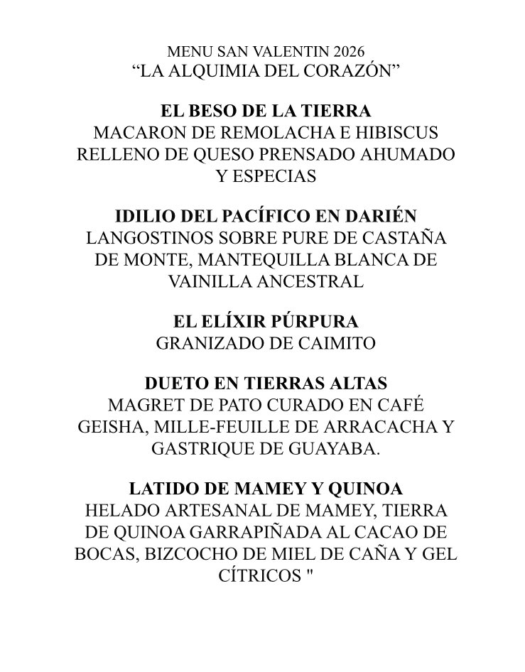 Último menú especial