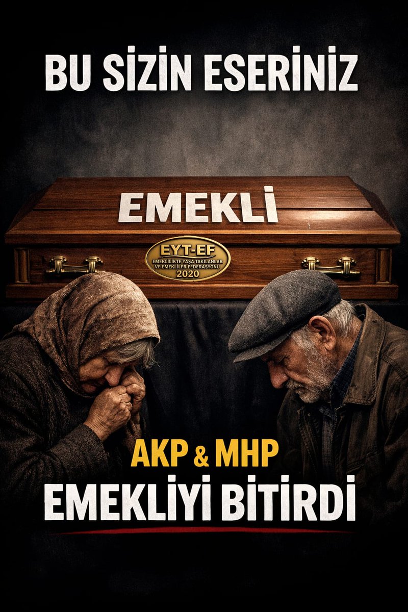 ebrucoha1's tweet photo. EMEKLİ
👇
#AkpMhpEmekliyiBitirdi

Meclis ten @Akparti - @MHP_Bilgi
çoğunluğuyla geçirilen 20BinTL ile

#Emekli ye "Dayanamazsan ÖL" denmiştir.

Bu karar sadece emekliyi değil insanlığı da bitirmiştir.

Sandıkta Dirileceğiz !

#5000KısmiHükümetinEseri
@RTErdogan
@dbdevletbahceli https://t.co/mUOyIrHthY