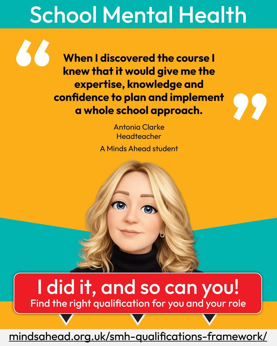 Minds_Ahead's tweet image. Explore the School Mental Health Qualifications Framework:
👉 buff.ly/Z1r4bWs￼

#SchoolMentalHealth #MindsAhead #WholeSchoolApproach #TeacherCPD #LeadershipInEducation #StudentWellbeing #StaffWellbeing #InclusiveEducation #MentalHealthChampion #EducationSupport