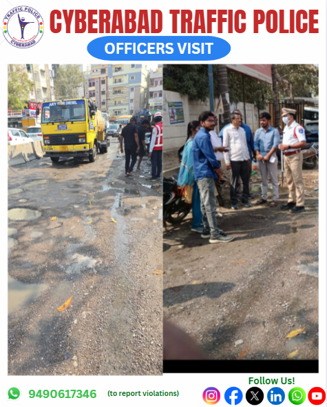 CYBTRAFFIC's tweet image. 🚧 INSPECTION DRIVE AT PARVATHANAGR VILLAGE ROAD 🏘️

SHO Madhapur Traffic, along with GHMC officers SC, DE, and AE, visited Parvathanagr Village Road opposite RRR Bar to inspect and clear the drain and for CC (Cement Concrete) works. ✅

#MadhapurTraffic #GHMC #Parvathanagr