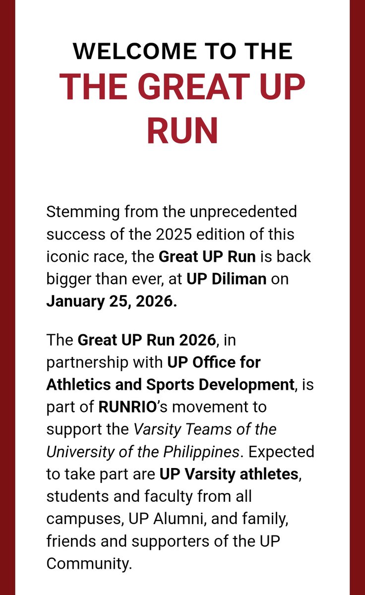 Selling 2 Great UP Run 10K kits (M)! The run is on Sunday at UP Diliman. RFS: change in plans

Please DM. Thank you. #GreatUPRun