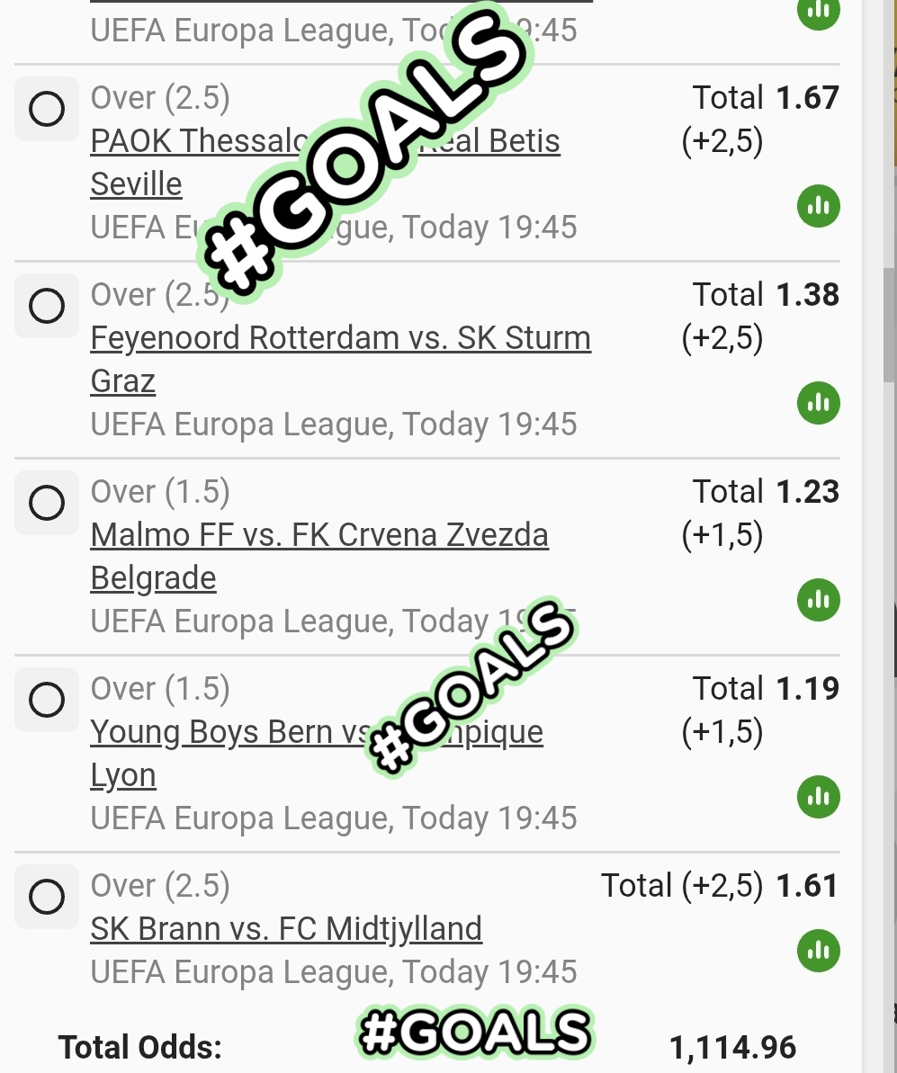 Overs GOALS ⚽️⚽️🥅⚽️

 Multi Bet betslip : BW3470C550 betway.co.za/book-a-bet-res…
Kick OFF  : 19;30 ⌚️ 
Odds-ON: 1.114.96 🔥