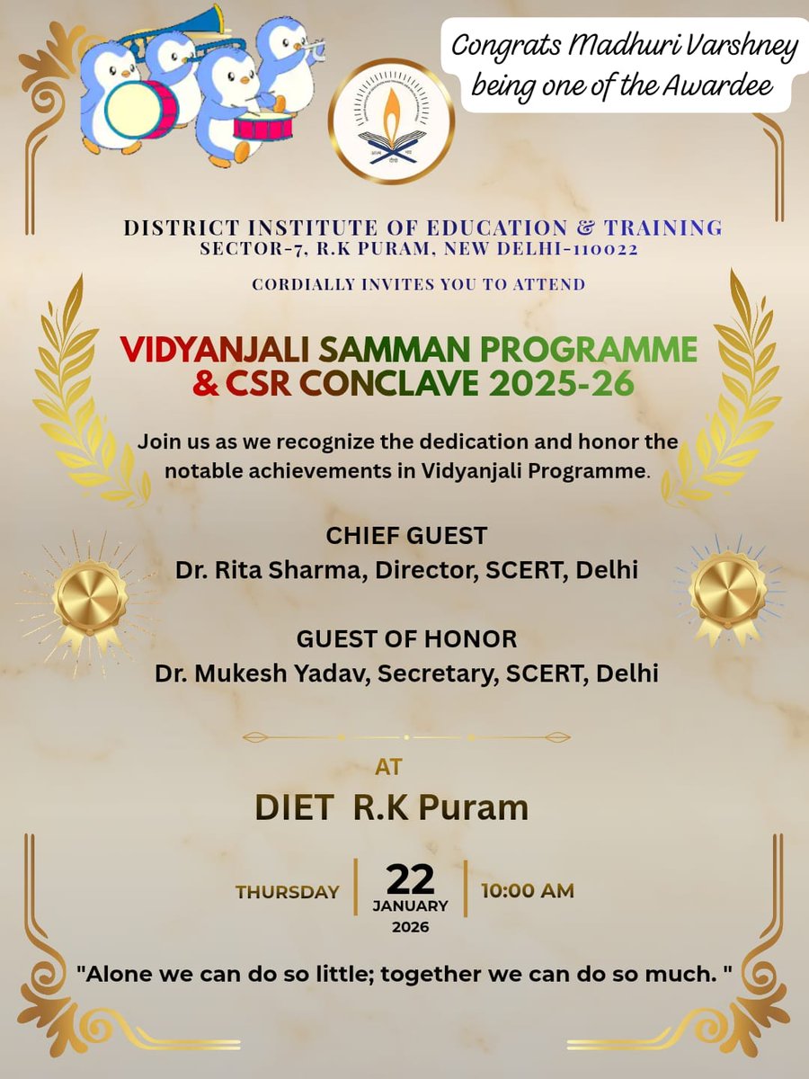 risefound2011's tweet photo. Vidyanjali Samman Program and CSR Conclave 2025-26

Way to support Govt schools as pay back to society 

#SocialWork #Vidyanjali

@vidyanjali_edu @VidyanjaliDelhi https://t.co/bZcIeFJJft