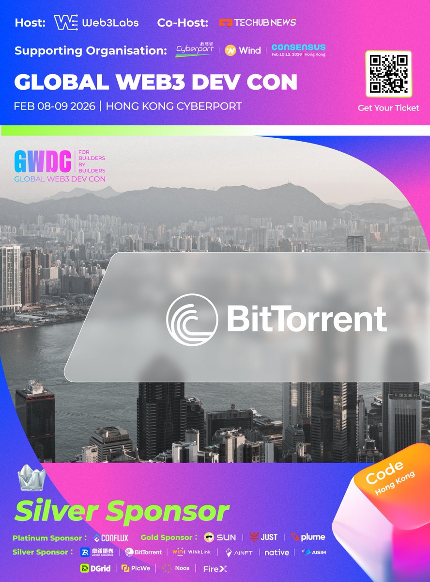 LabsWeb368672's tweet image. 「#GWDC2026 赞助更新」  

我们非常荣幸宣布 —— BitTorrent 成为本次大会的白银级赞助商！  @BitTorrent 

BitTorrent Limited 是全球最大的去中心化 P2P 通信协议的母公司。自推出 BitTorrent 协议以来，它彻底变革了文件共享方式，让个人与组织能够更快、更安全地传输海量数据。如今，BitTorrent…