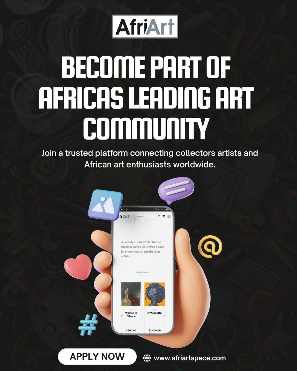 afriartspace's tweet photo. Join Africa’s top art community 🎨 Visit https://t.co/R01LcqmXQ6 #AfricanArt https://t.co/99kn3cqHcn