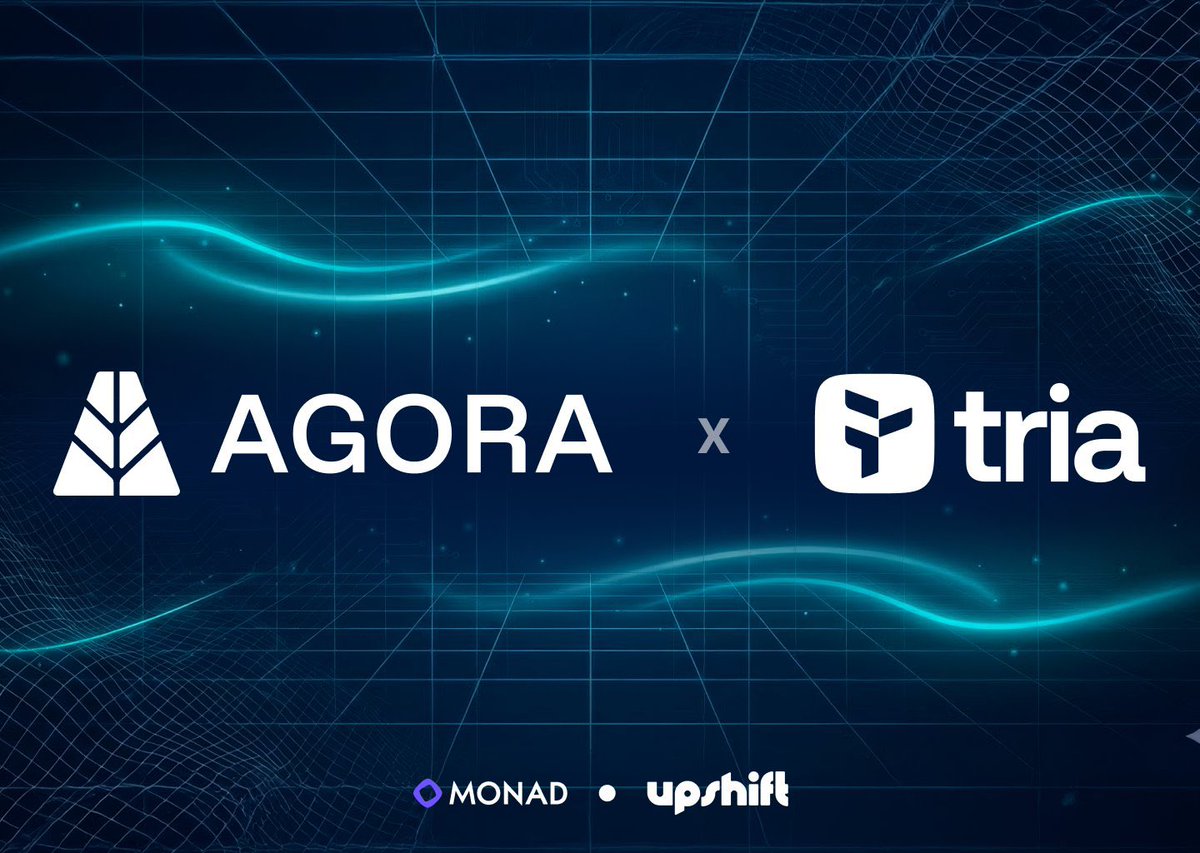 Excited to announce the strategic partnership: AGORA × tria. “AGORA × tria  Institutional stablecoins meet seamless neobanking.Lets talk about this  move: Agora is a fintech platform focused on stablecoin infrastructure. It  issues