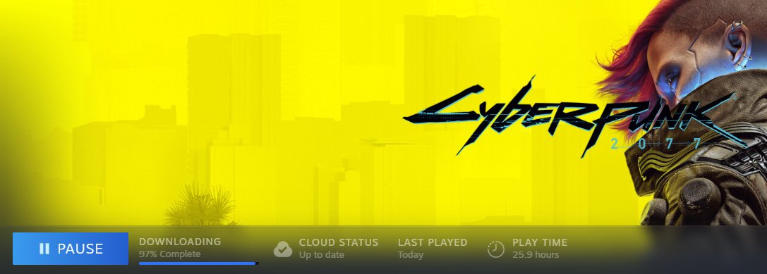 Since my PC is good now i have spent the last...3 and a half hours installing Cyberpunk 2077.

Grandparent internet what can i say...
