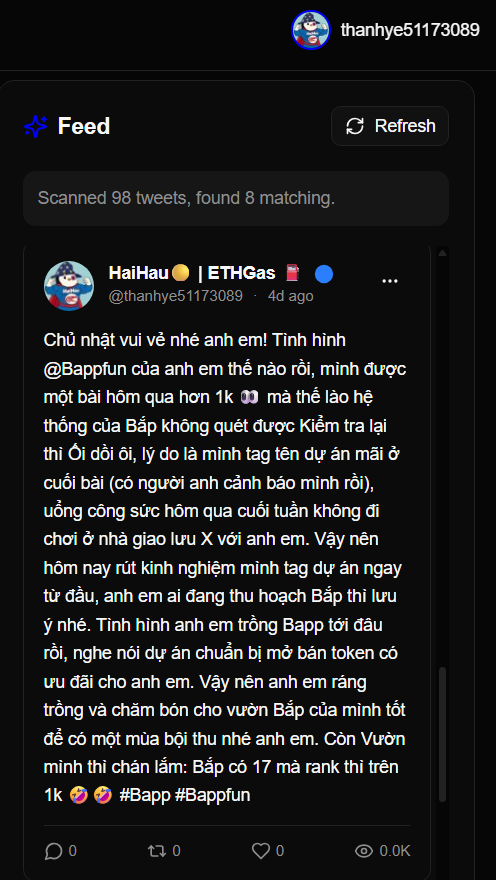 thanhye51173089's tweet photo. Tin vui cho anh em đang Yap và cống hiến cho @Bappfun 

Mình mới check X của Bapp thì đội dev này khá uy tín nhé anh em, dev Tây nha anh em.

Vậy nên anh em cứ yên yên Yap nhé.

À tiện đây mình hỏi chút, có anh em nào bị giống mình không nhỉ, bài thì lên new feed nhưng lượt view, like, share lại hiển thị là 0. Như thế này miết chắc oảng sớm anh em à.

#Bappfun #bapp #Base