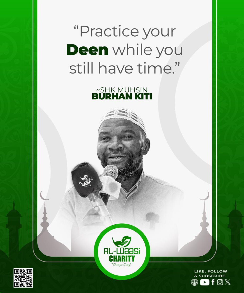alwaasicharity's tweet photo. Pearls Of Wisdom 🌱
"Practice your Deen while you still have time." Shk Muhsin Burhaan Kiti
#alwaasicharity
#sharingiscaring
#PearlsOfWisdom https://t.co/SvSMr7VIPd