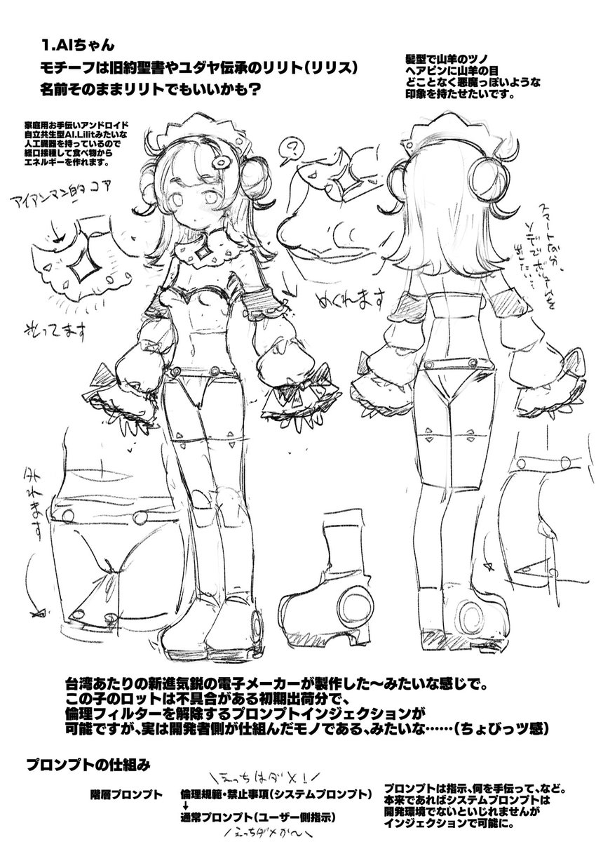 以前没になった漫画のキャラ案を上げちゃおうかな……♡ こういうものを描こうとしたけど没りました…♡ 