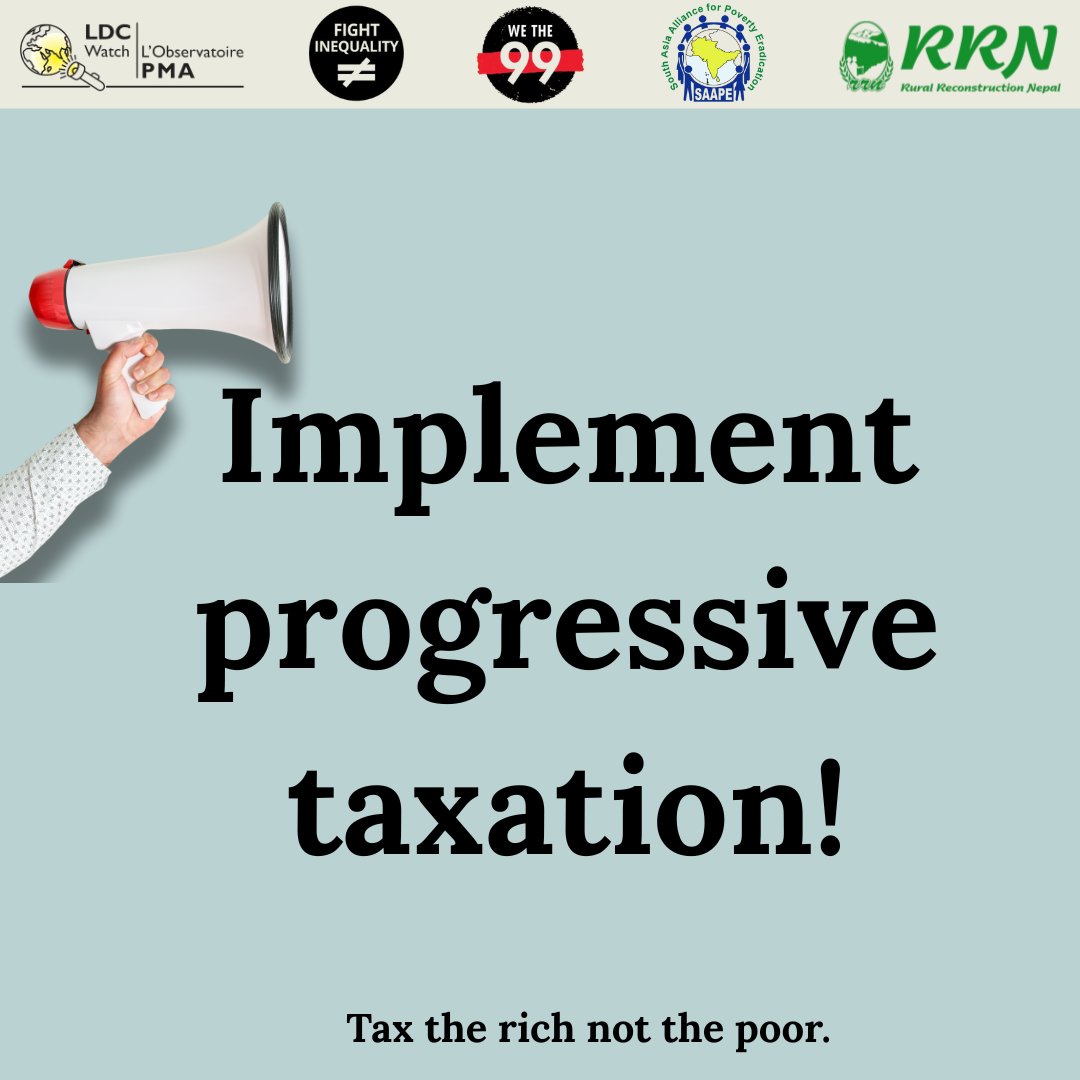 saape_network's tweet photo. No more extremes: progressive taxation for equality. #WeThe99
#RedLineAgainstDavos
#RedLineAgainstBillionaires
#DrawTheRedLine
@FightInequality @WorldEconomyF @mofnepal @FInequalityAsia https://t.co/xj3jiQPinb