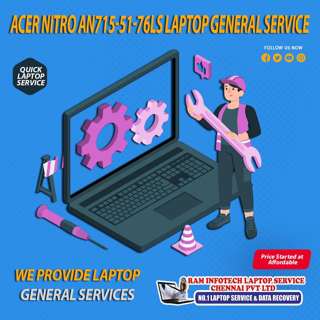 RRaminfotech's tweet photo. 🔧 Is your Acer Nitro AN715-51-76LS laptop in need of professional servicing? Look no further! At Raminfotech Laptop Service Chennai Pvt Ltd in Villivakkam, we specialize in providing top-notch repair and maintenance for your device. #raminfotech #laptop #service #villlivakkam https://t.co/I4S9Ok35XU