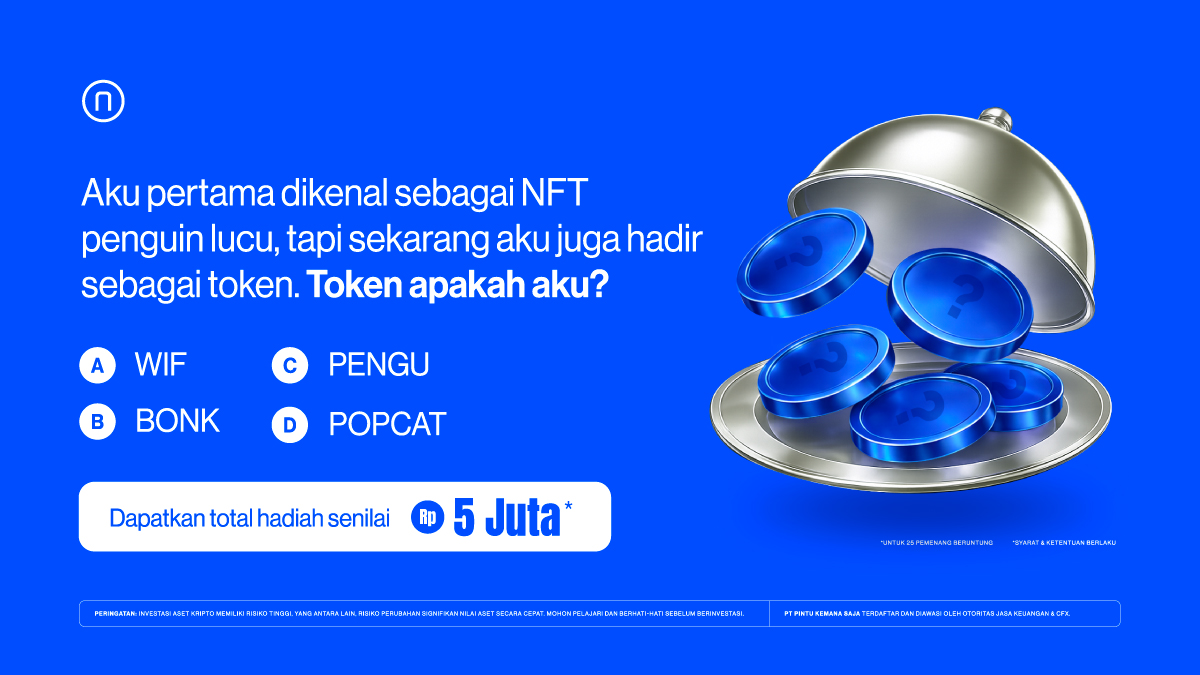 Siang Teman Pintu!

Ada hadiah sebesar Rp5.000.000 dalam bentuk USDT buat 25 pemenang beruntung yang berhasil menebak token yang dimaksud dari petunjuk di gambar ini!

Cara ikutan:
1️⃣ Follow akun <a href="/PintuID/">Pintu</a>
2️⃣ Like dan repost tweet ini
3️⃣ Reply dengan dengan nama token berdasarkan