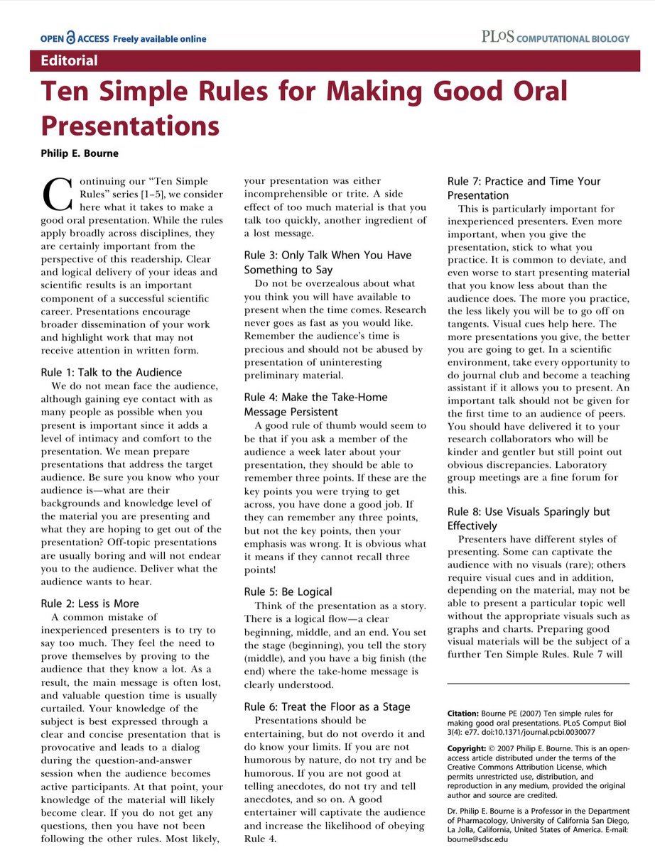 Do presentations make you nervous?
You're not alone!

The tips and tricks in this article are gold!
(Save it for your next presentation &amp; Retweet to help others)

- Keep it simple. 
3 key points max. Don't overload.
- Practice, practice, practice. 
Time yourself.
- Use visuals